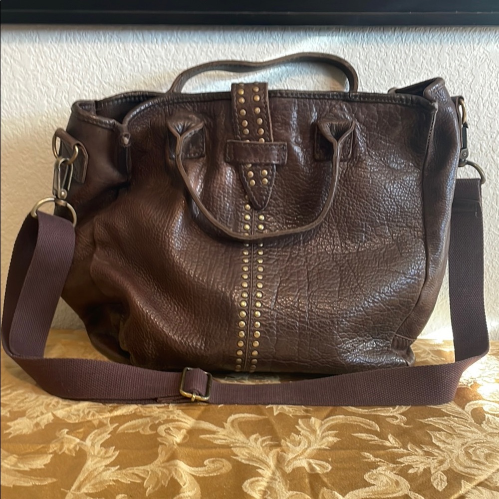 Cowboysbag Brown Leather Brass Riveted Tote Bag